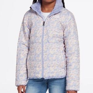 North Face Girls Reversible Mossbud Swirl Jacket size Large